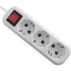 Удлинитель с заземлением Defender L330 16 А,1.5 м, заземление, выключатель, фото 1
