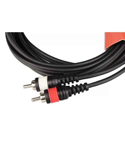 Кабель аудио FORCE FLC-10/31/8' TRS mini Jack - 2xRCA, высококачественный стерео, используется для подключения смартфонов к микшерам и аудио интерфейсам, длина 3 м