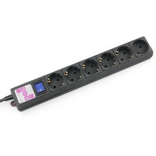 Сетевой фильтр Powercube SPG6-B-3M 3м, 6 розеток, черный, коробка