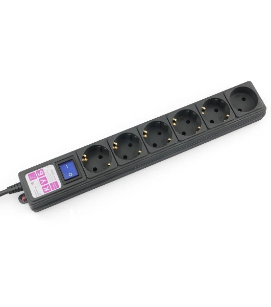 Сетевой фильтр Powercube SPG6-B-3M 3м, 6 розеток, черный, коробка