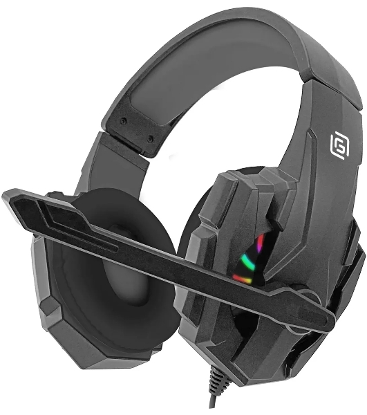 Гарнитура Oklick HS-L355G чёрный, проводная, 3.5 мм, подсветка