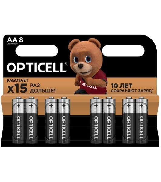 Элемент питания алкалиновый AA/LR6 (блист. 8шт) Basic Opticell 5051008