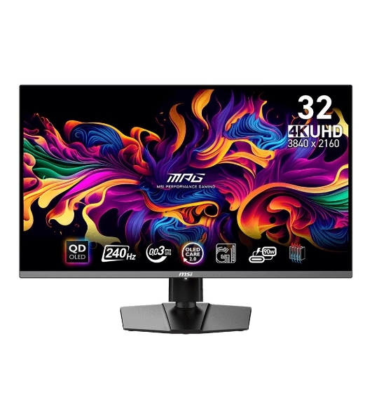 Монитор 31.5' MSI MPG 321URX QD-OLED 3840x2160, 240 Гц, 0.03 мс, 16:9, 250 кд/м², 2xHDMI 2.1, DP 1.4, USB-C (90 Вт), 3.5 Jack, USB Hub (2x USB 2.0), HDR10, черный