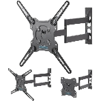 Кронштейн для телевизоров Kromax OPTIMA-406 grey22'-65', max 40 кг, настенный, наклон +5°-15°, поворот 180°, от стены 60-506 мм, VESA 400x400, фото4