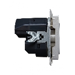 Розетка 1-местная IEK BRITE РЮш10-2-БрА (BR-R14-16-U21-D31-K47) с заземлением, с защитными шторками, 16А, с USB A+A 5В 3,1А, алюминий, фото3