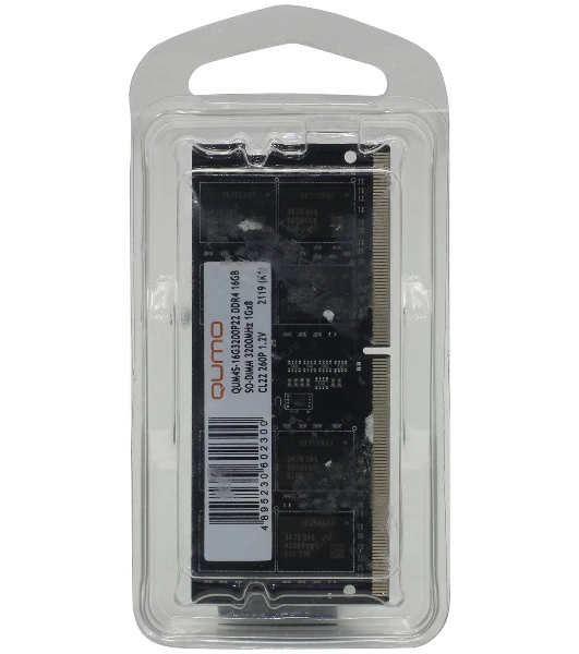 Оперативная память Qumo, DDR4, 16GB (1x16GB), 3200MHz, CL22, SO-DIMM
