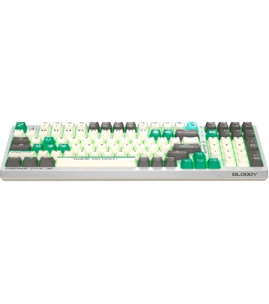 Клавиатура проводная A4Tech Bloody S98 Pixels Green USB белый/бежевый