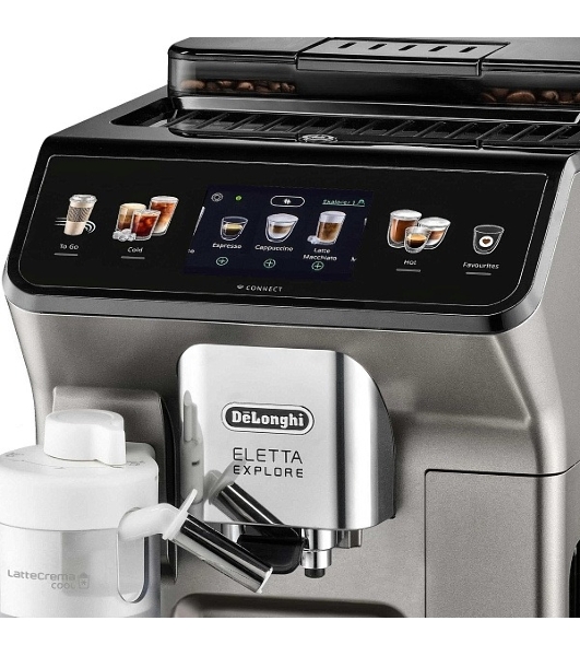 Кофемашина автоматическая DeLonghi ECAM450.86.T черный/серебристый, исп. кофе- зерновой/молотый, 1.8 л, 1450 Вт. 19 бар