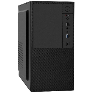 Компьютерный корпус Minitower ExeGate BAA-308UC-UNS400 (mATX, БП UNS400 с вент. 12см, 1хUSB/1хUSB 3.0/1хTypeC, HD Audio, черный)
