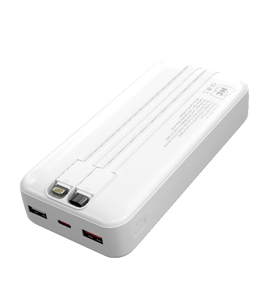 Портативный аккумулятор MORE CHOICE (4620202552822) PB35-20 20000mAh 2USB+1Type-C 3.0A 22.5W+PD20W+QC3.0, белый