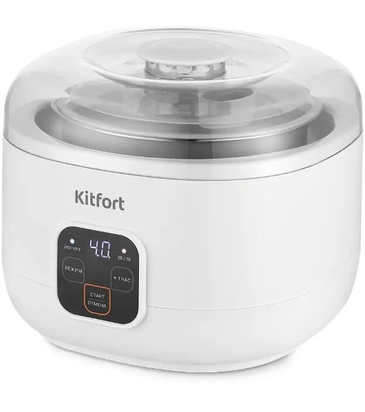 Йогуртница Kitfort КТ-6082 15Вт 1б. 1000мл упр.:электрон. белый