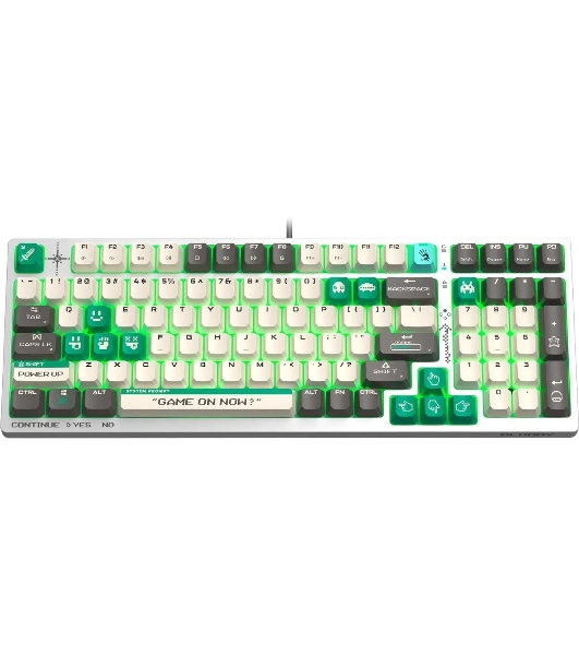 Клавиатура проводная A4Tech Bloody S98 Pixels Green USB белый/бежевый