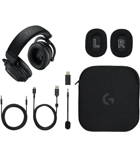 Гарнитура Logitech G Pro X 2 Lightspeed черный, беспроводная + проводная, Bluetooth/USB/3.5 мм, до 50 ч