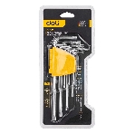 Набор шестигранных ключей ';TORX'; Deli DL3091 9 шт. Размер: 1/16”-3/8”. Хромированный. Технические характеристики: Т10,Т15,Т20,Т25,Т27,Т30,Т40,Т45,Т50, фото3