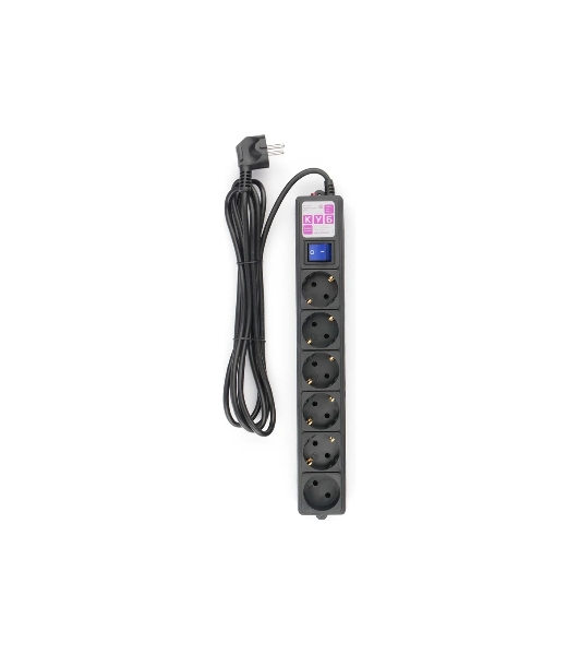 Сетевой фильтр Powercube SPG6-B-3M 3м, 6 розеток, черный, коробка