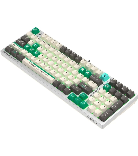 Клавиатура проводная A4Tech Bloody S98 Pixels Green USB белый/бежевый