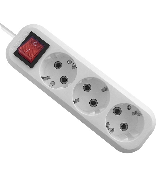 Удлинитель с заземлением Defender L330 16 А, 3 м, заземление, выключатель