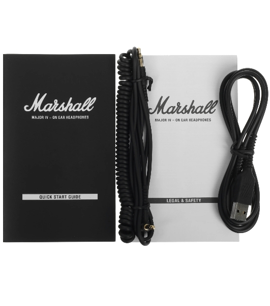 Беспроводные/проводные наушники Marshall Major IV черный, накладные, Bluetooth + проводной, беспроводная зарядка, до 80 ч