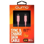 Кабель QUMO 32966 Type-C на Type-C, силиконовый, 1м, 3A, 60W, PD (розовый), фото2