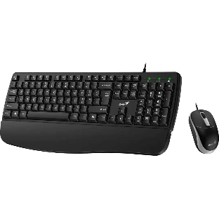 Комплект клавиатура+мышь Genius KM-123 проводной, USB, 1200 DPI, черный