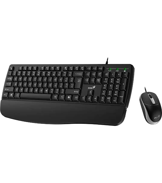 Комплект клавиатура+мышь Genius KM-123 проводной, USB, 1200 DPI, черный