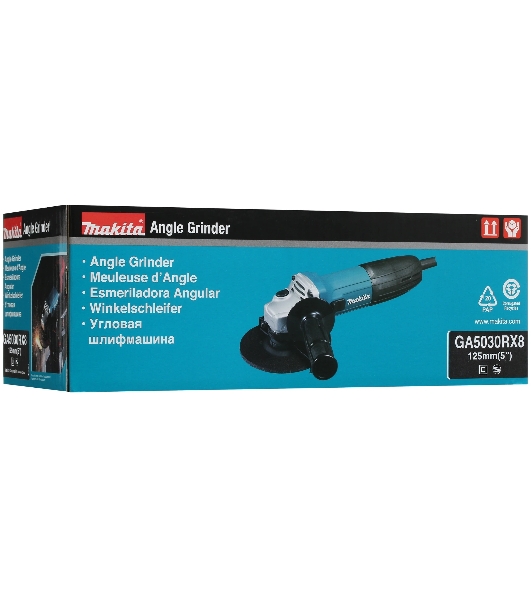 Угловая шлифовальная машина Makita GA5030RX8 720Вт 11000об/мин рез.шпин.:M14 d=125мм