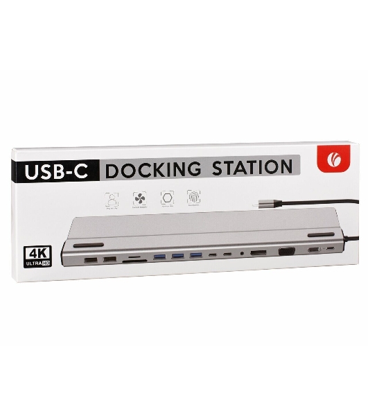Адаптер VCOM TypeC -->3*USB3.0+2*USB2.0+VGA+RJ45+SD+TF+AUD+HDMI+DP+2*USB3.1 Data+PD