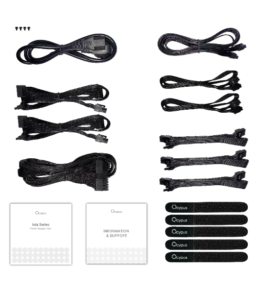 Блок питания 750W Ocypus Iota P750 (ATX, 80 PLUS Gold, APFC, 20+4 pin, 120мм fan, PCI-E 6+2Px3, 8xSATA) (Iota-P750-G1FFBK024X-EU)