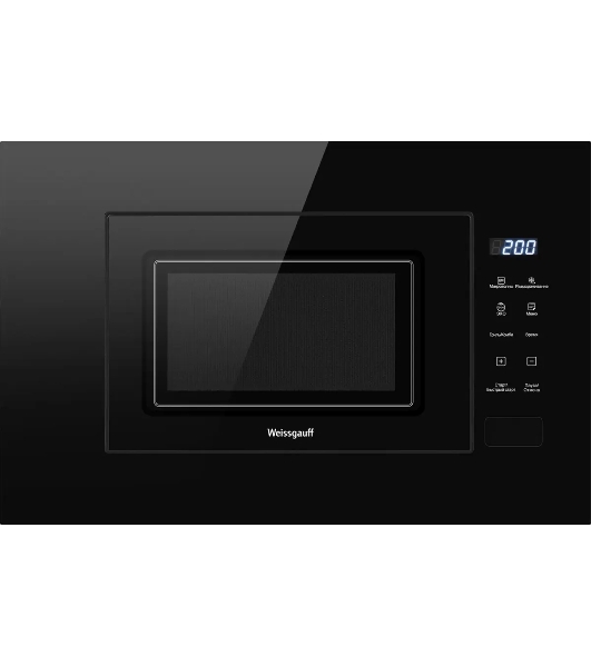 Микроволновая печь встраиваемая Weissgauff HMT-206 Compact Grill черный, 20 л, 700 Вт, переключатели - сенсор