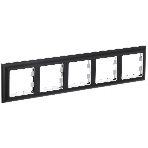 Рамка 5-местная IEK BRITE РУ-5-Бр DECOR 3D-форма хром/черный, фото 1