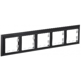 Рамка 5-местная IEK BRITE РУ-5-Бр DECOR 3D-форма хром/черный
