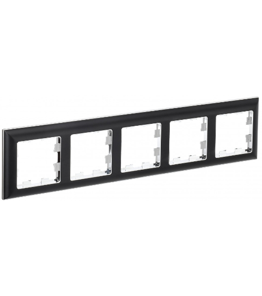 Рамка 5-местная IEK BRITE РУ-5-Бр DECOR 3D-форма хром/черный