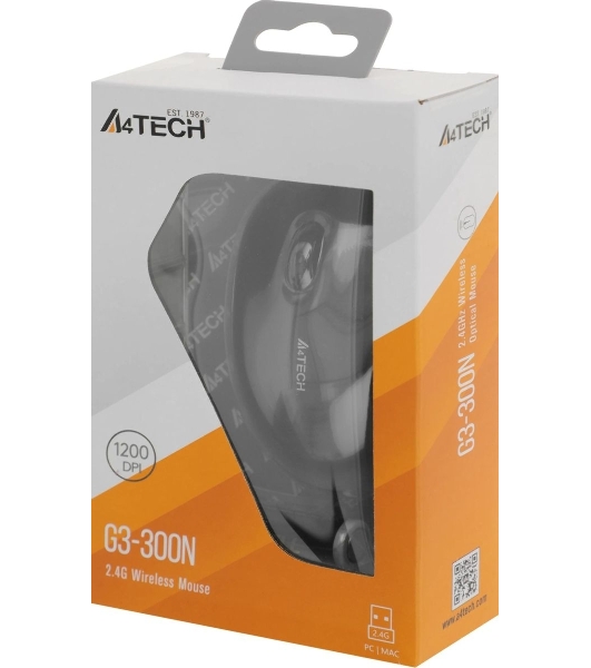 Мышь беспроводная A4Tech V-Track G3-300N черный, 1000 dpi, радиоканал, USB, кнопки - 3