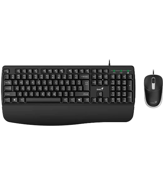 Комплект клавиатура+мышь Genius KM-123 проводной, USB, 1200 DPI, черный