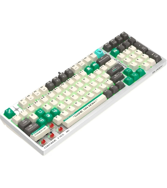 Клавиатура проводная A4Tech Bloody S98 Pixels Green USB белый/бежевый