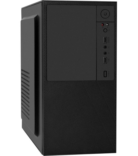 Компьютерный корпус Minitower ExeGate BAA-308-UNS400 (mATX, БП UNS400 с вент. 12см, 2хUSB, HD Audio, черный)