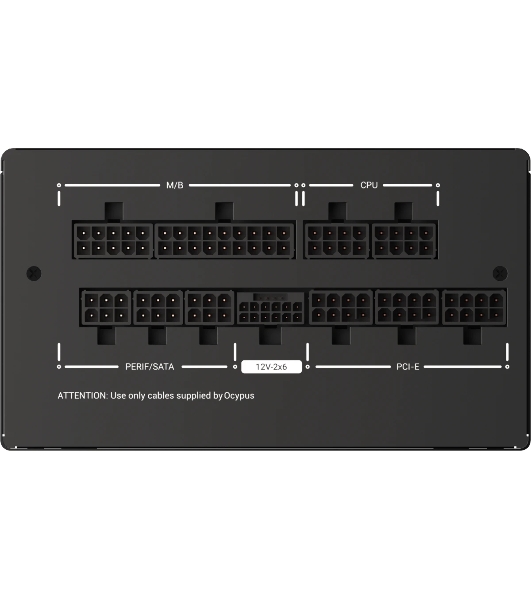 Блок питания 750W Ocypus Iota P750 (ATX, 80 PLUS Gold, APFC, 20+4 pin, 120мм fan, PCI-E 6+2Px3, 8xSATA) (Iota-P750-G1FFBK024X-EU)