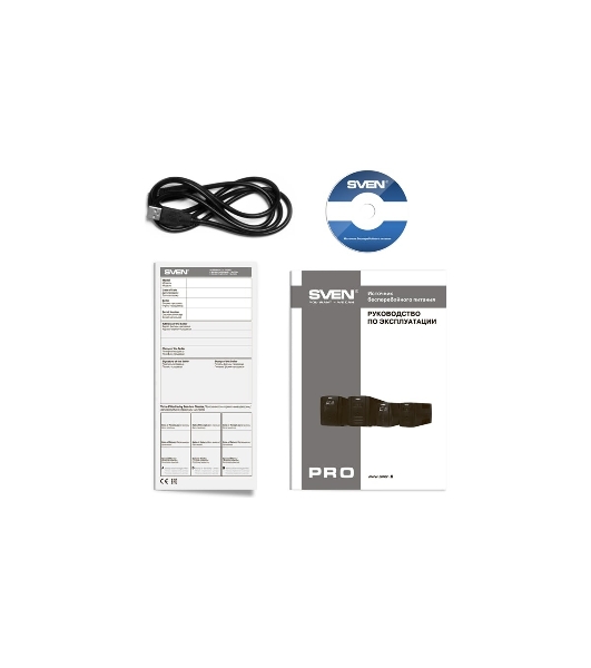 Источник бесперебойного питания SVEN Pro 650 650VA/390W LCD, USB, RJ-45 (2 EURO)