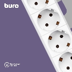 Сетевой фильтр Buro BU-SP1.8 USB 2A-W 1.8 м, 6 розеток, белый, коробка, фото2