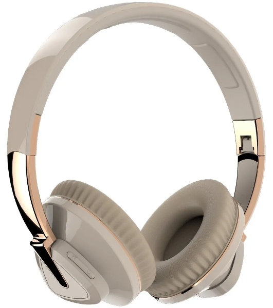Беспроводные наушники MORE CHOICE HW33 бежевый, накладные, Bluetooth, до 6 ч