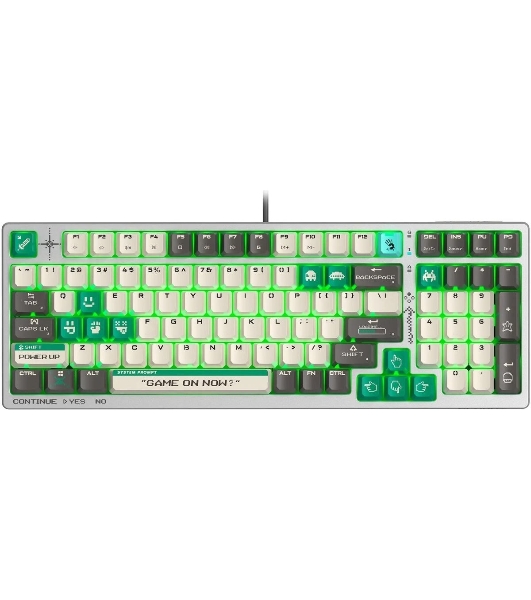 Клавиатура проводная A4Tech Bloody S98 Pixels Green USB белый/бежевый