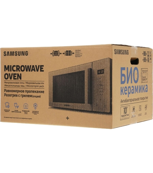 Микроволновая печь Samsung MG23T5018AK/BW черный, 23 л, 800 Вт, переключатели - сенсор