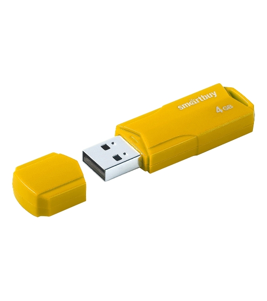 Флешка USB Smartbuy CLUE Yellow (SB4GbCLU-Y), 4Gb, USB 2.0, R/W 15/8, желтый