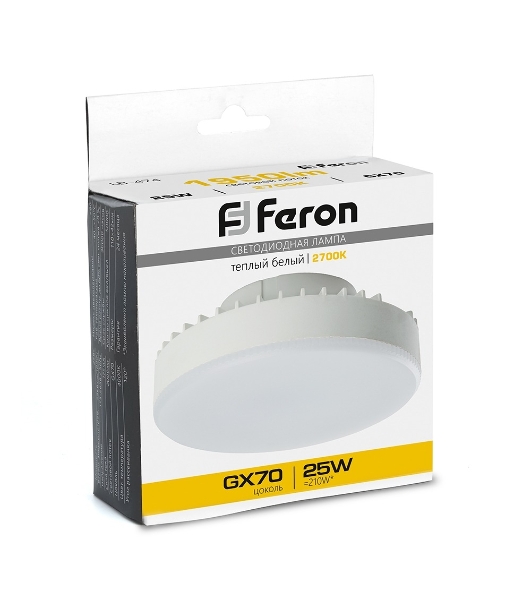 Лампа светодиодная Feron LB-474 LED 25Вт GX70 теплый таблетка