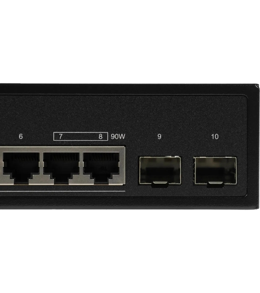 Коммутатор D-Link DGS-1100-10MPPV2/A, 8×1 Гбит/с + 2×1 Гбит/с SFP, настраиваемый