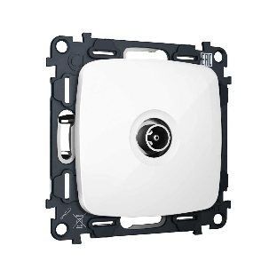 Комплект механизма TV розетки оконечной OMEGA Белый глянец 50-870 MHz 1dB QUANT (OP1130, VM202) MO113010