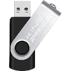 Флешка USB KingPrice KPFD2 (KPFD2A064ABK), 64Gb, USB 2.0, R/W 20/10, черный/серебристый, фото 1