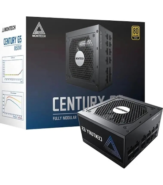 Блок питания Montech ATX 850W CENTURY GOLD G5, 850 Вт, 80 PLUS GOLD, 120 мм, модульный, черный