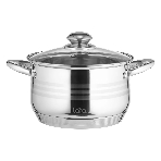 Кастрюля LARA LR02-583 SONATA 24x14,5 см, 6.5 л, нержавеющая сталь, индукция, с крышкой, фото 1