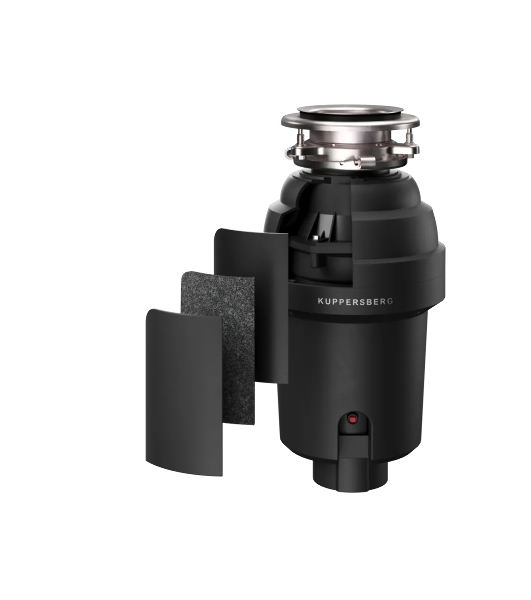 Измельчитель пищевых отходов Kuppersberg WS 550 B, High-Tech, мощность 550 Вт, 3400-3800 об/мин, защита от перегрева, авто выключение, DC мотор, шумоизоляция, уровень шума 70 дБ, черный